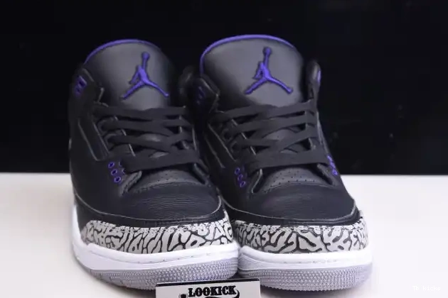 Reps TBK CT8532-050 Court Jordan Retro 3 Purple Air Black 0404